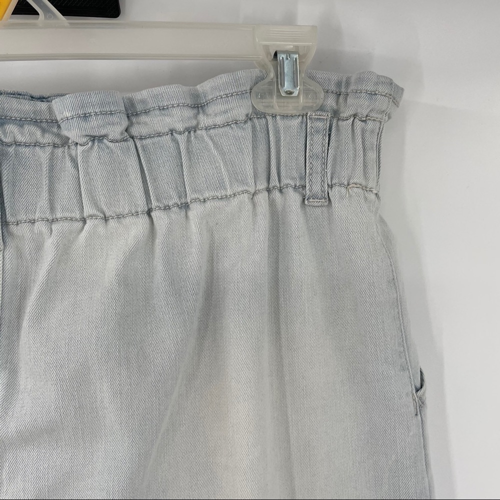 Juniors Light Wash Paper Bag Denim Skirt - Picture 11 of 13